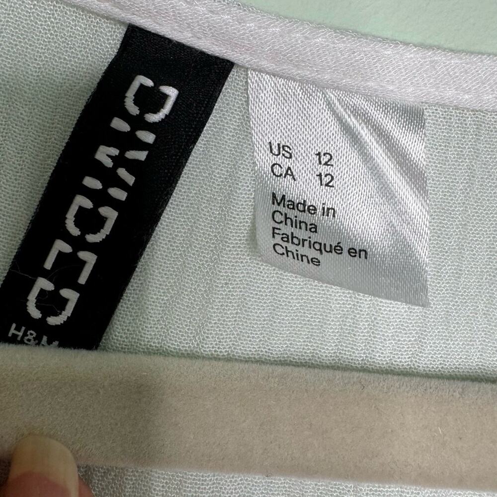 H&M White Divided Embroidered Top Size 12 - Picture 11 of 11